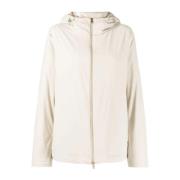 Korte Hoodie Jas - Blijf Stijlvol en Comfortabel Herno , White , Dames