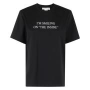 Stijlvolle Slogan T-shirt Victoria Beckham , Black , Dames