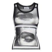 Zwarte Racerback Top met Print Jean Paul Gaultier , Black , Dames