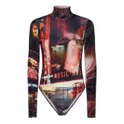 Pigalle Rood Bodysuit met Cut-Out Jean Paul Gaultier , Multicolor , Da...