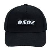 Geëmbosseerd Logo Baseball Cap Fibbia Dsquared2 , Black , Unisex