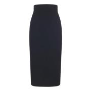 Zwarte Midi Rok Aw24 Victoria Beckham , Black , Dames