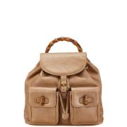 Pre-owned Leather backpacks Louis Vuitton Vintage , Beige , Dames