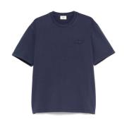 Blauw Crew Neck Logo Patch T-shirt Autry , Blue , Heren