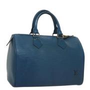 Pre-owned Leather handbags Louis Vuitton Vintage , Blue , Dames