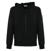 Zwarte Katoenen Hoodie Stone Island , Black , Heren