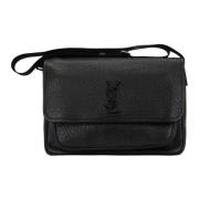 Leren Dames Schoudertas Magnetische Knoop Saint Laurent , Black , Dame...