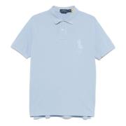 Aangepaste Slim Fit Katoenen Poloshirt Polo Ralph Lauren , Blue , Here...