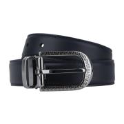 Griekse Stijl Leren Riem Versace , Blue , Dames