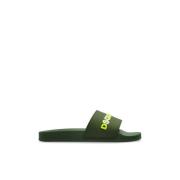 Slippers met logo Dsquared2 , Green , Heren