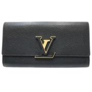 Pre-owned Leather wallets Louis Vuitton Vintage , Black , Dames