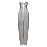 Zilveren Zijden Sweetheart Neckline Jurk Maria Lucia Hohan , Gray , Da...