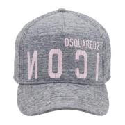 Snapback Baseball Cap met Icon Print Dsquared2 , Gray , Unisex