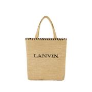 Rotan Shopper Tas Neutrale Kleuren Lanvin , Beige , Dames