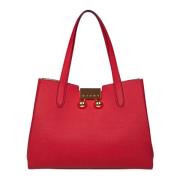 Rode leren tas met dubbele handgreep Marni , Red , Dames