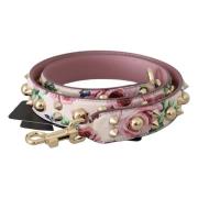 Bloemen Roze Leren Schouderband Dolce & Gabbana , Multicolor , Dames