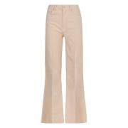 Flared High-rise Jeans met Metalen klinknagels Mother , Beige , Dames