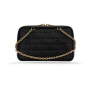 Leren schoudertas met merkmotief Miu Miu , Black , Dames