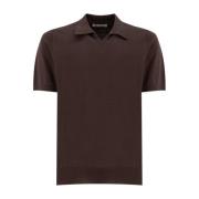 Katoenen Gebreide Polo Shirt Slim Fit Brunello Cucinelli , Brown , Her...