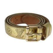 Pre-owned Leather belts Louis Vuitton Vintage , Yellow , Dames