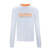 Heren Pullover Sweater Sun68 , White , Heren