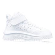 Hoge Sneakers met Veters, Klittenband Versace , White , Heren