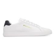 Leren Tennis Sneakers met Contrasterende Hiel Palm Angels , White , He...