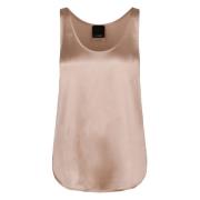 Zijden Satijnen Tanktop met Ronde Zoom Pinko , Pink , Dames