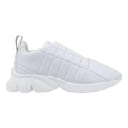 Leren Vetersneakers voor Dames Burberry , White , Dames