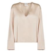 Elegante Overhemden Collectie Forte Forte , Beige , Dames