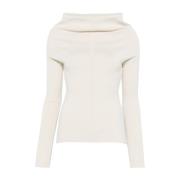 Ecru Cowl Neck Top met Lange Mouwen Rick Owens , Beige , Dames