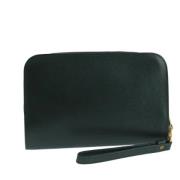 Pre-owned Leather clutches Louis Vuitton Vintage , Green , Dames