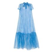 Calluna Maxi Jurk Staud , Blue , Dames