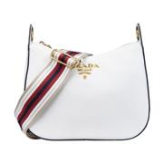 Leren schoudertas met ritssluiting Prada , White , Dames