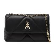 Zwarte Crossbody Tas met Drukknoopsluiting Patrizia Pepe , Black , Dam...