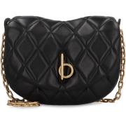 Gestikte Leren Rocking Horse Tas Burberry , Black , Dames