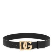 Zwart DG Logo Riem Dolce & Gabbana , Black , Heren