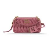 Leren schoudertas met rits Miu Miu , Pink , Dames