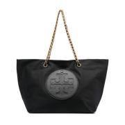 Ella Chain Tote Tas Tory Burch , Black , Dames