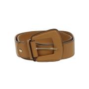 Gouden Hardware Gehamerd Leren Riem Avenue 67 , Brown , Dames