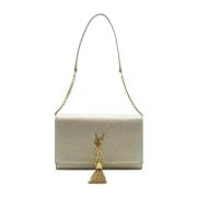 Pre-owned Leather handbags Yves Saint Laurent Vintage , Beige , Dames