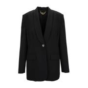 Diepe V-hals Geknoopte Blazer Elisabetta Franchi , Black , Dames