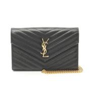 Pre-owned Leather shoulder-bags Yves Saint Laurent Vintage , Black , D...