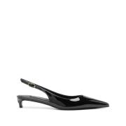 Zwarte Slingback Pumps van Lakleer met Lage Hak Dolce & Gabbana , Blac...