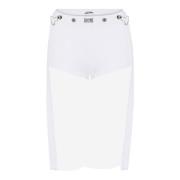 Witte Katoenen Logo Patch Shorts Jean Paul Gaultier , White , Dames