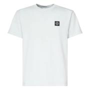 Witte T-shirts en Polos met Logo Stone Island , White , Heren