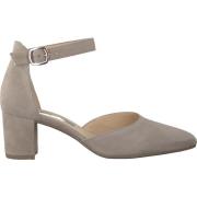 Beige Suède Pump met Enkelband Gabor , Beige , Dames