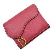 Pre-owned Leather wallets Dior Vintage , Pink , Dames