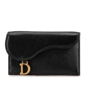 Pre-owned Leather wallets Dior Vintage , Black , Dames