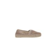 Beige Gehaakte Espadrilles met Tonaal Logo Borduursel Miu Miu , Beige ...